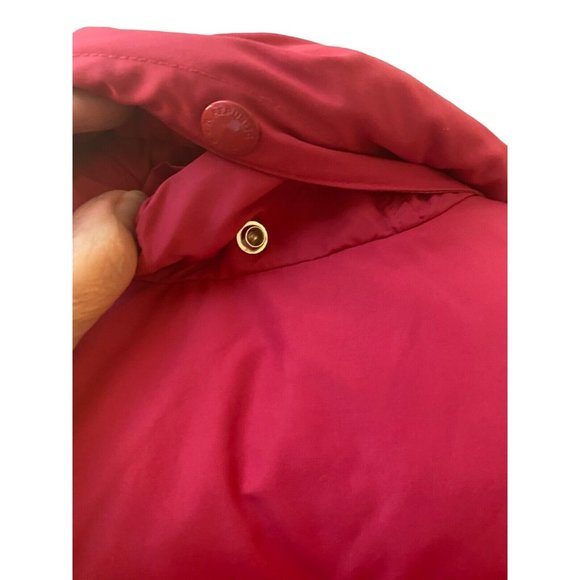 Quality BANANA REPUBLIC Women’s Pink Full Zip Snap Down Puffer Vest Snap Hood M - Picture 6 of 7